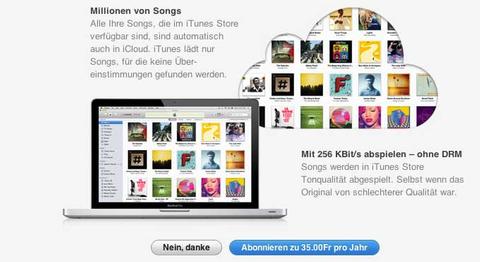iTunes Match ab sofort auch für die Schweiz