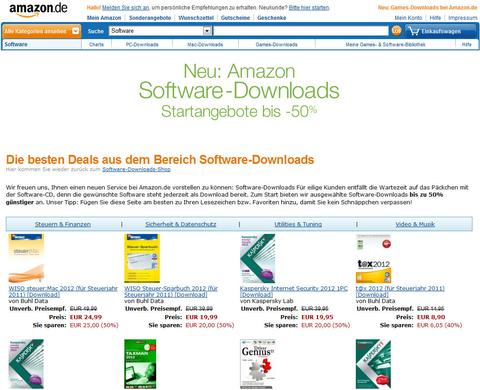 Amazon verkauft neu Software zum Download