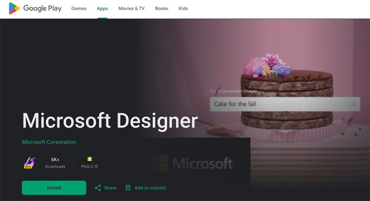 Microsoft Designer jetzt auch als Android-App