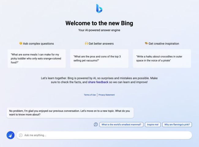 Microsoft beginnt mit dem Rollout von Bing mit ChatGPT-Unterstützung