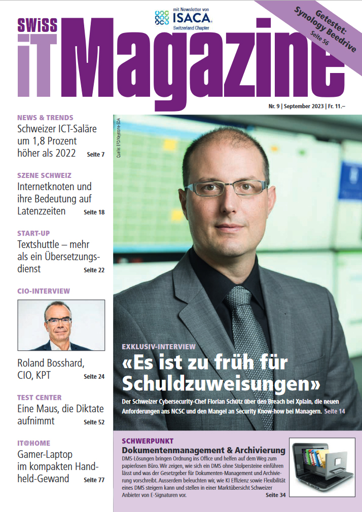 Swiss IT Magazine Cover Ausgabe 202309