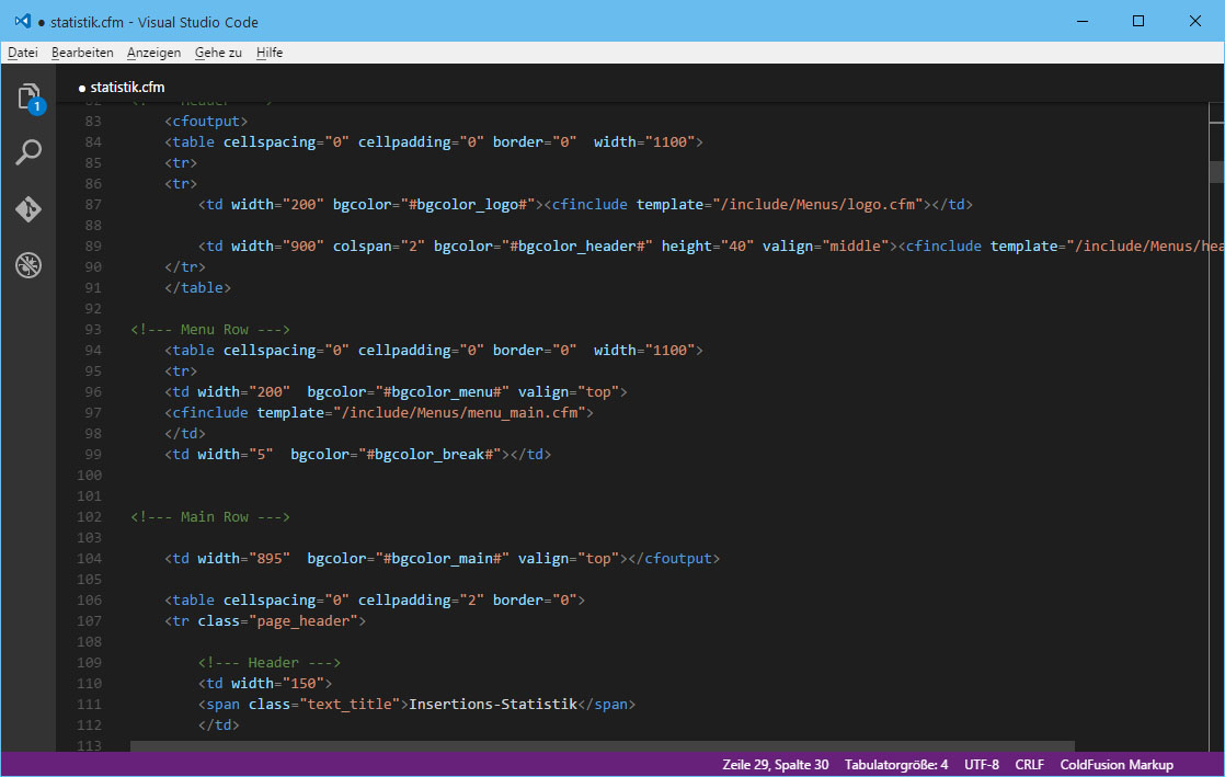 html visual studio code editor long texy