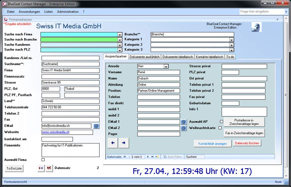 BlueSeal Contact Manager