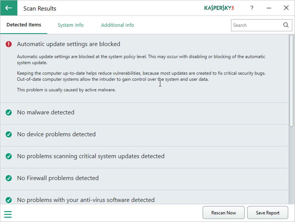 Kaspersky System Checker