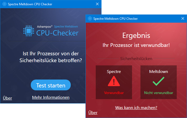 Ashampoo Spectre Meltdown CPU Checker