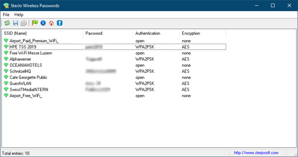 SterJo Wireless Passwords