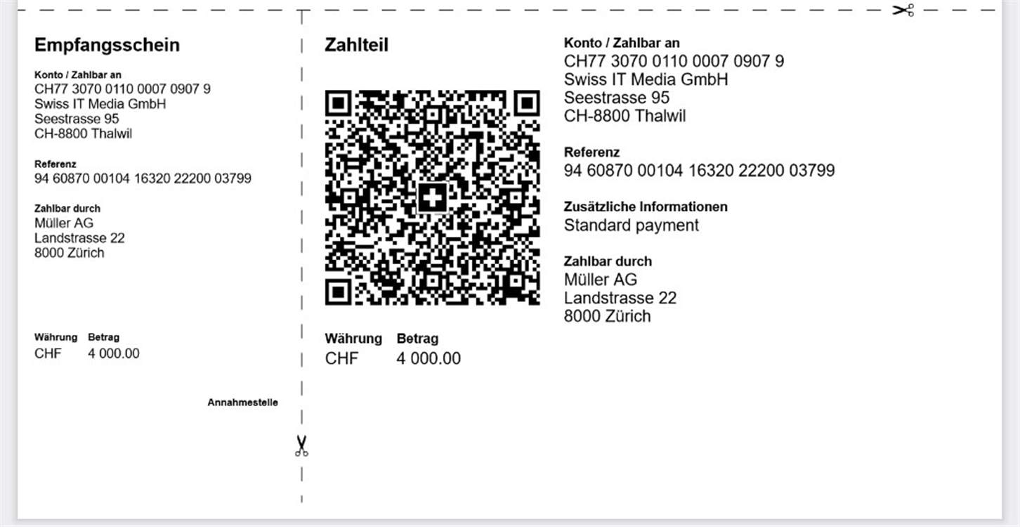 Swiss QR-Bill-PF mit Javascript & HTML