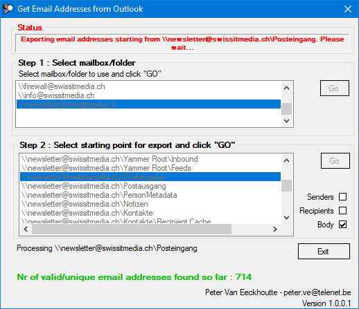 Outlook Email Address Extractor