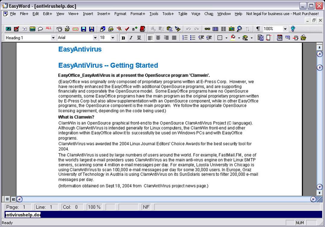 EasyOffice 2001