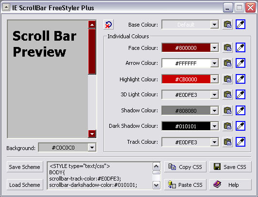 IE ScrollBar FreeStyler Plus