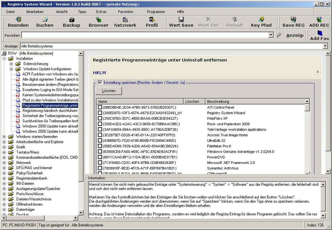 Registry System Wizard Lite