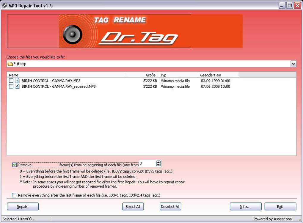 MP3 Repair Tool
