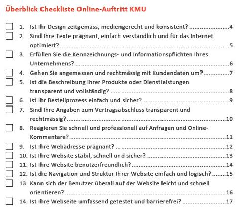 Bakom veröffentlicht Checkliste für KMU-Webauftritte