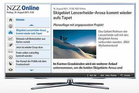 'NZZ' kommt als App auf Fernseher