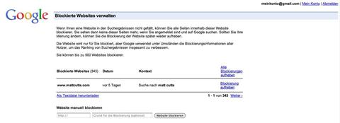 Google ermöglicht Blockieren von Websites weltweit