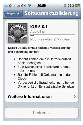 Apple veröffentlicht iOS 5.0.1 und behebt Akkuprobleme