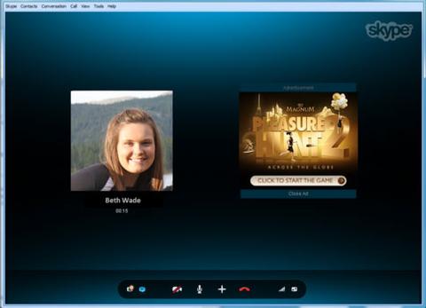 Skype schaltet Anzeigen während Telefonat