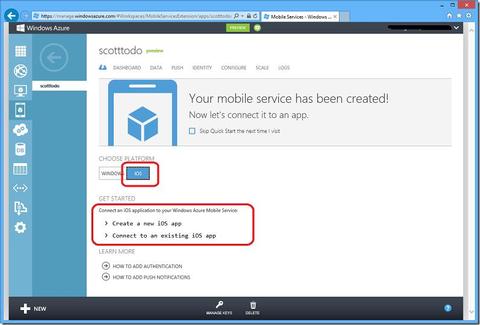 iOS-Support für Microsofts Azure Mobile Services