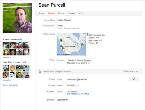 Mehr Kontaktinformationen auf Google+