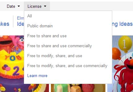 Bing-Filter für lizenzfreie Bilder