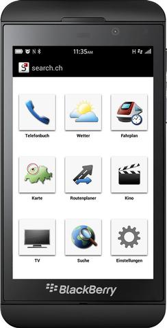 Search.ch lanciert Blackberry-10-App