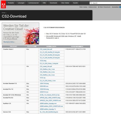 Gratis-Download: Adobe verschenkt Creative Suite 2