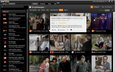 Personalisierte TV-Tipps von Zattoo
