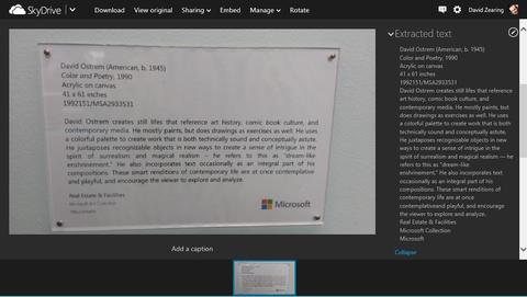 Microsoft spendiert Skydrive ein OCR Tool