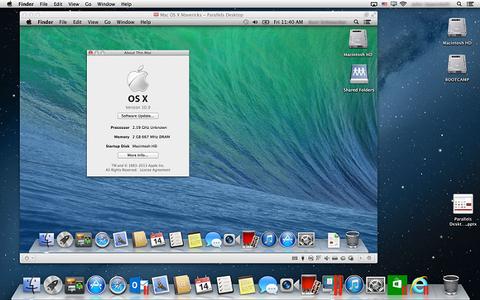 Update von Parallels Desktop für Mac OS X 10.9 alias 'Mavericks'
