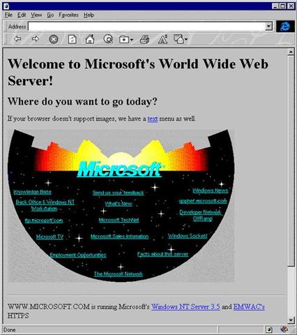 Microsofts erste Website ist wieder online