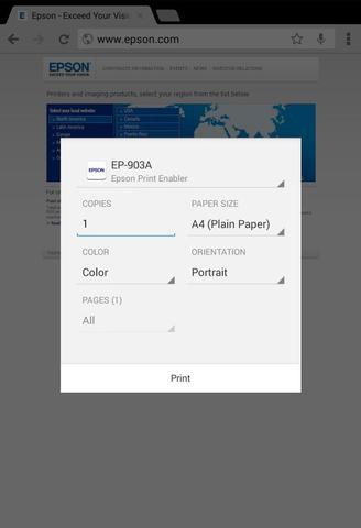 Android App für Epson-Drucker