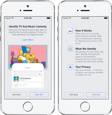 Facebook erkennt Songs und TV-Shows