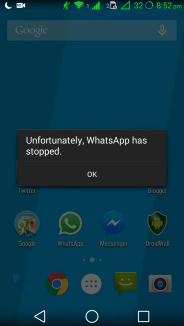 Bug in Whatsapp führt zu Absturz