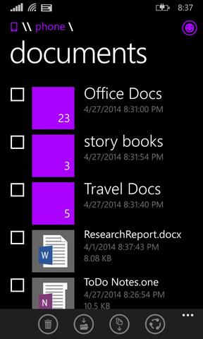 Windows Phone erhält Dateimanager