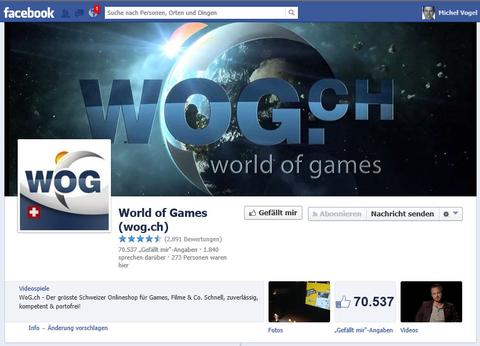 World of Games mit bester Schweizer Facebook-Seite