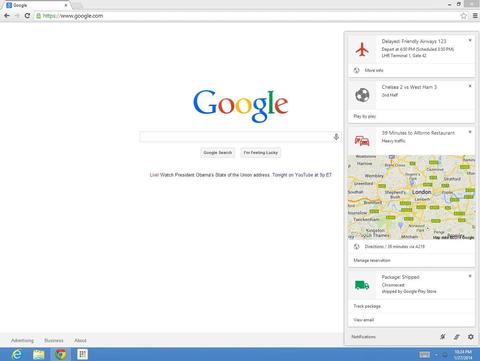 Google Now Notifications jetzt auch im Chrome-Browser
