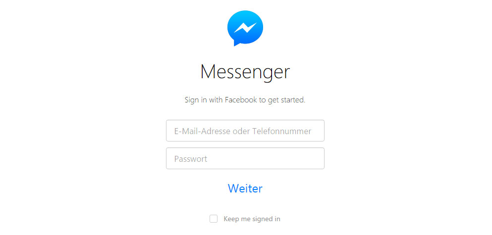 Facebook Messenger als Browser-App