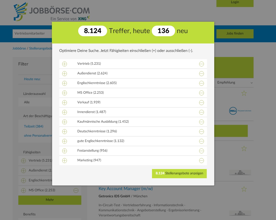 Neue Smartfilter-Funktionen auf Jobbörse.com