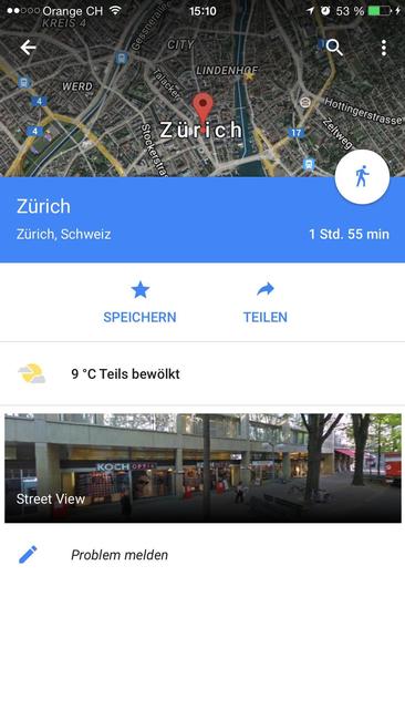 Google Maps mit Wetterberichten