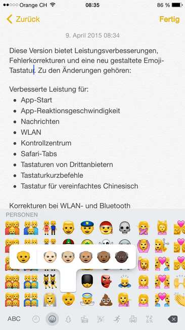 iOS 8.3 bringt neue Emojis und verspricht zahlreiche Verbesserungen