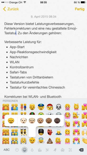 iOS 8.3 bringt neue Emojis und verspricht zahlreiche Verbesserungen