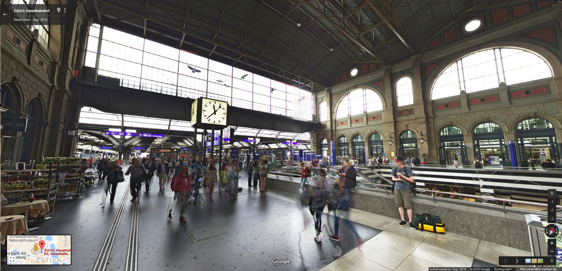 Mit Google virtuell durch den Zürcher Hauptbahnhof
