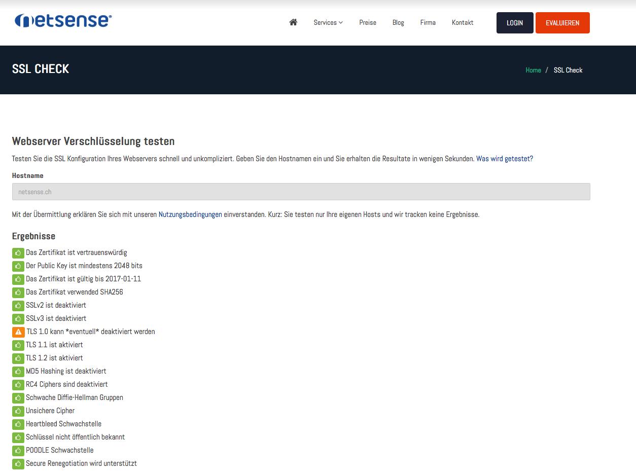 Netsense stellt kostenlosen SSL-Check für Web-Server online