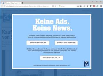 Tamedia sperrt Adblocker-Nutzer aus