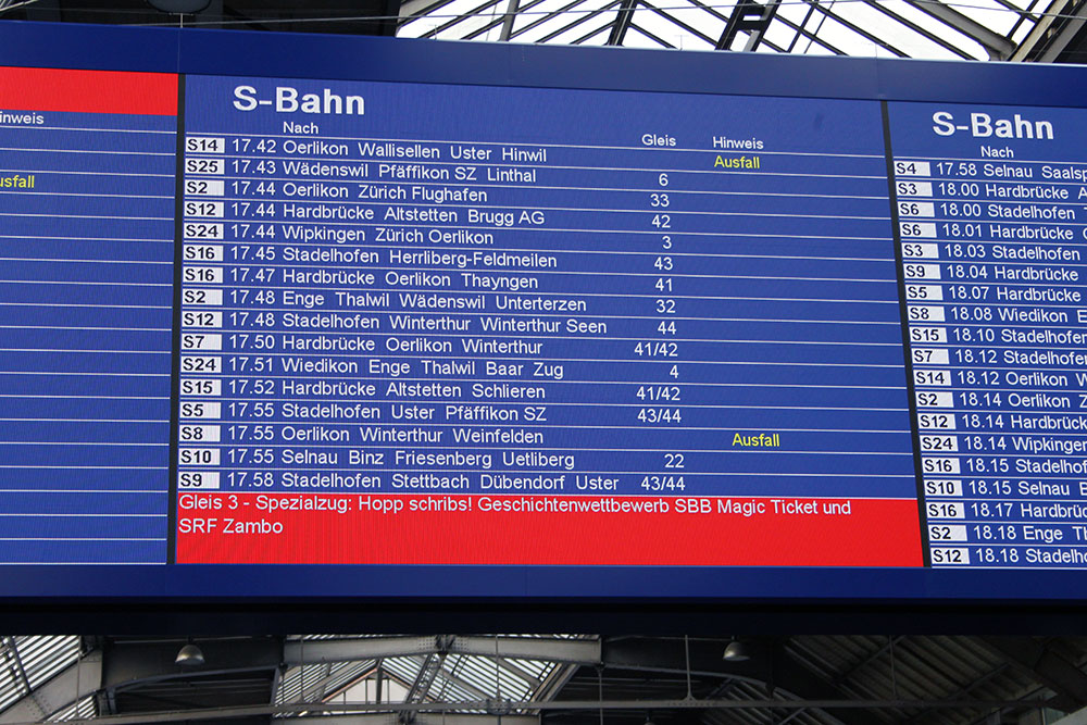 SBB plant riesige Videowand im Bahnhof Luzern