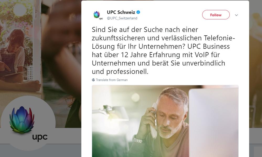 UPC nutzt Swisscom-Störungen für Werbung