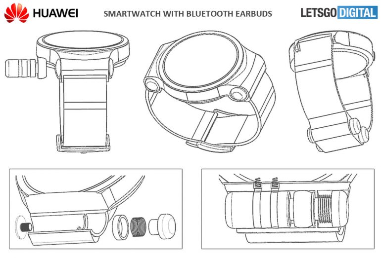 Huawei patentiert Smartwatch mit integrierten Bluetooth-Kopfhörern