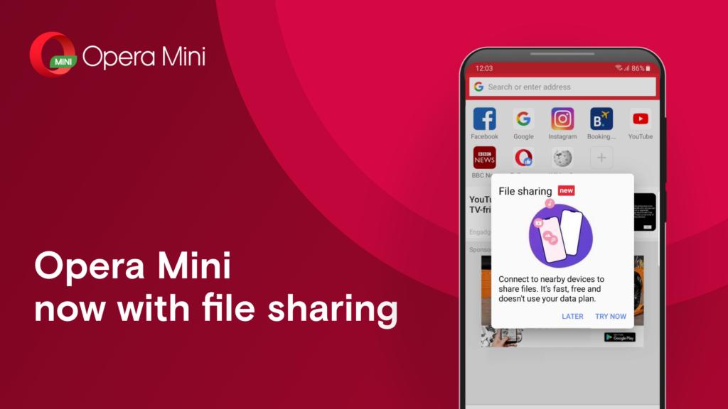 Opera Mini beherrscht nun die Übertragung von Dateien via WLAN
