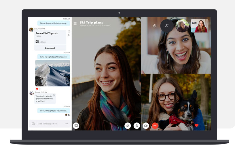 Skype 8.6 bringt moderierte Gruppen und zeigt neun Teilnehmer