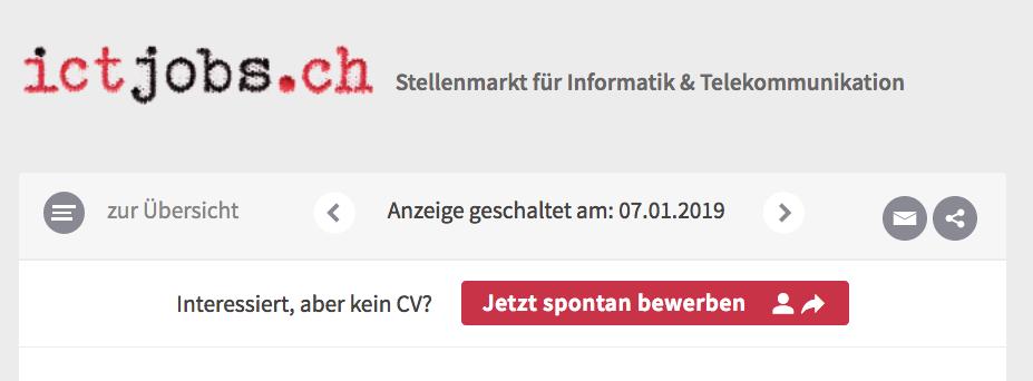 Spontanbewerbung für stellensuchende ICT-Spezialisten